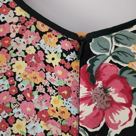 Vintage 90’s 701 California Black Multifloral Print Maxi Dress Size Medium - Picture 6 of 12